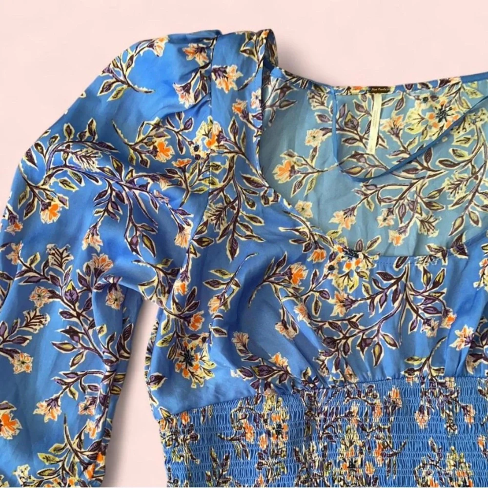Free People Blue Floral Blouse - Picture 3 of 4